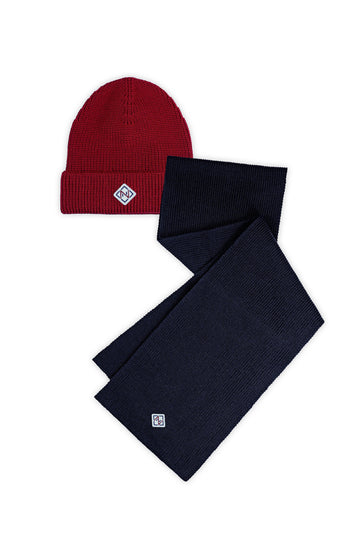 RED HAT & BLACK SCARF